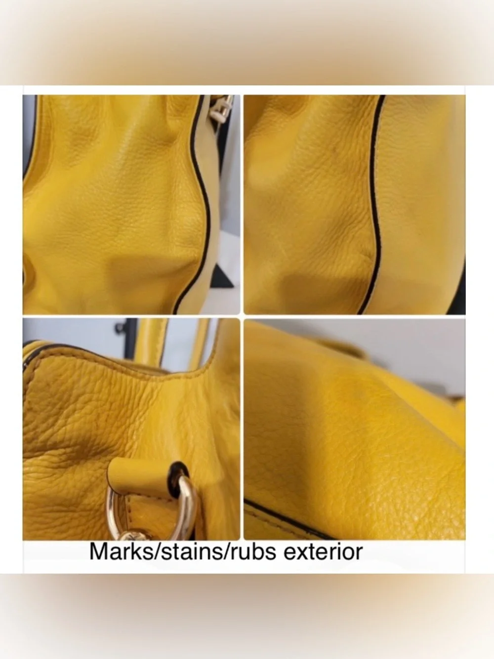 MICHAEL Michael Kors Satchel Hamilton East West Yellow Leather Shoulder Bag